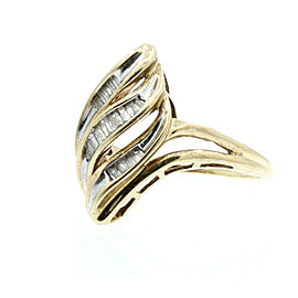 Estate 10k Yellow gold Baguette Diamonds Ladies Ring Size 8.75