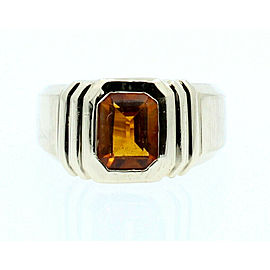 14k Yellow Gold Orange Citrine Size 9.25 Men's Ring