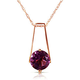 1.45 CTW 14K Solid Rose Gold Lullaby Amethyst Necklace