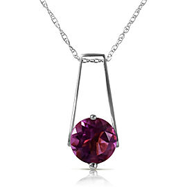 1.45 CTW 14K Solid White Gold Vivacity Amethyst Necklace