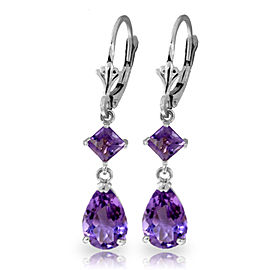 4.5 CTW 14K Solid White Gold Getting Close Amethyst Earrings