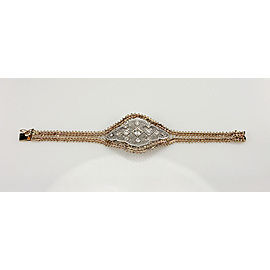 Art Deco Platinum & 14K Yellow Gold Diamond Filigree Bracelet