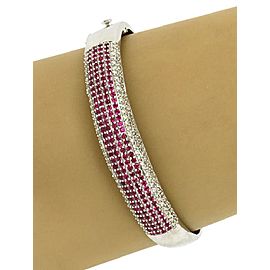 Beautiful 6.00ct Rubies & Diamonds Dome Bangle Bracelet