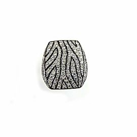 Diamond 2.75ct 14k White Gold Zebra Design Fancy Band Ring Size 10.75