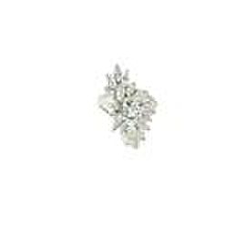 Estate 3.39ct Diamonds Platinum Long Cluster Ring Size 6.75