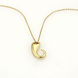 Tiffany & Co. Elsa Peretti 18K YG Fancy Hook Design Pendant Necklace