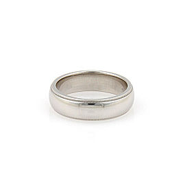 Tiffany & Co. Platinum 6mm Milgrain Wedding Band Ring Size 8.5