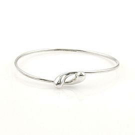 Tiffany & Co. Peretti Sterling Silver Tear Drop Bypass Open Bangle Bracelet