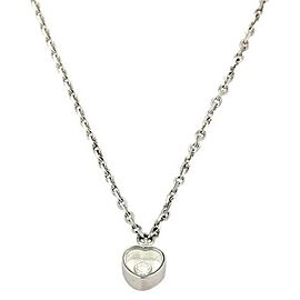 Chopard Happy Diamond 18k White Gold Mini Heart Pendant & Chain