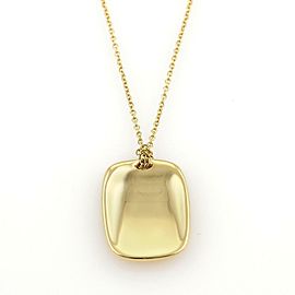 Tiffany & Co Elsa Peretti 18k Gold Concave Rectangular Disc Pendant Necklace