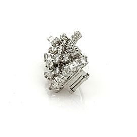 Estate 4.75ct Diamond & Platinum Floral Ribbon Bouquet Brooch Pin