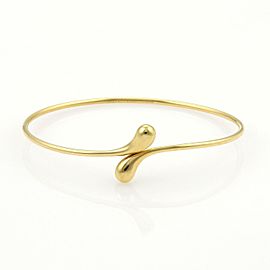 Tiffany & Co. Peretti Tear Drop 2mm Bypass Bangle Bracelet in18k Gold