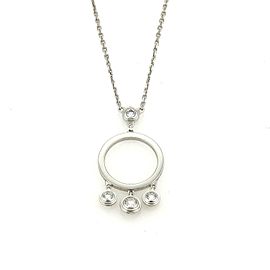 Cartier Diamond 18k White Gold Drop Charms Circle Pendant Necklace