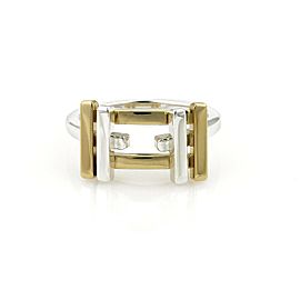 Tiffany & Co Frank Gehry Sterling 18k Gold Axis Flex Band Ring Size 4.5