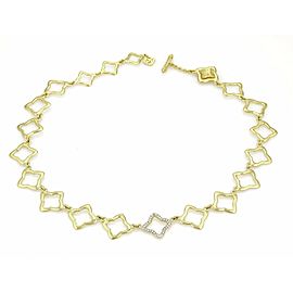 David Yurman Diamond All Around Quatrefoil Link 18k Yellow Gold Necklace