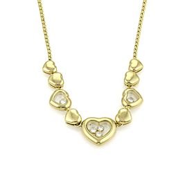 Chopard Happy Diamond 18k Yellow Gold Multi Hearts Charm Necklace