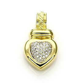 David Yurman Pave Diamond 18k Yellow Gold Heart Pendant