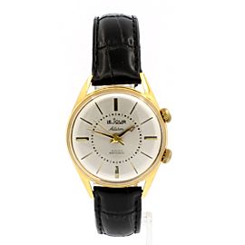 LeJour France Gold Filled Alarm 34mm Mechanical 17 Rubis Mens Watch