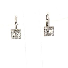 Fine Estate 18k White Gold Diamond Square Earrings