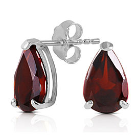 3.15 CTW 14K Solid White Gold Stud Earrings Natural Garnet