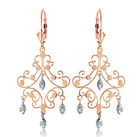 0.04 CTW 14K Solid Rose Gold Chandelier Diamond Earrings