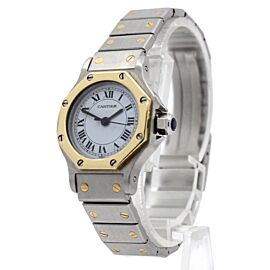 CARTIER Santos Steel and Gold Round Octagon 25mm Ladies Watch