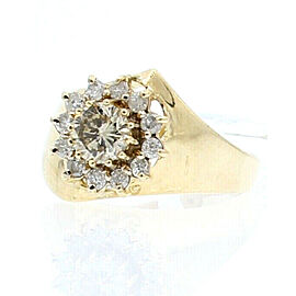 Fine Estate Ladies 14k Yellow Gold Champagne Diamond .7ct Ring Size 7