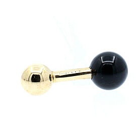 TIFFANY & CO. 14K YELLOW GOLD ONYX BARBELL FORMAL CUFFLINK