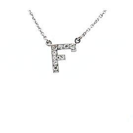 Fine Estate White Gold Initial Diamond Necklace