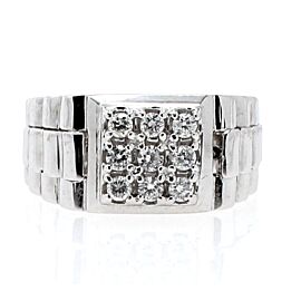 Fine Estate 14k White Gold 9 Round Diamonds