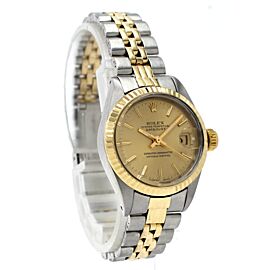 Ladies ROLEX Oyster Perpetual Gold & Steel Datejust Gold Stick Dial Watch