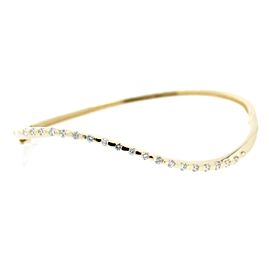 Estate 14k Yellow Gold .60ct Diamond Curved Bangle bracelet