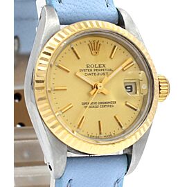 ROLEX Oyster Perpetual Datejust 26mm Gold Champagne Dial Ladies Watch