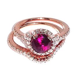 14K Rose Gold 1.70ct Ruby & 0.60ct Diamond Ring Size 7