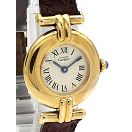 Ladies CARTIER Must De Cartier Vermeil Gold Sterling Silver Round Watch