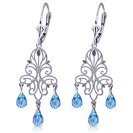 3.75 CTW 14K Solid White Gold Take Me Home Blue Topaz Earrings