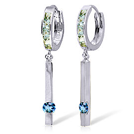 1.35 CTW 14K Solid White Gold That Smile Of Yours Blue Topaz Earrings