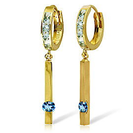 1.35 CTW 14K Solid Gold Worthwhile Blue Topaz Earrings