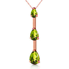 14K Solid Rose Gold Necklace with Natural Peridots