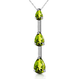 1.71 CTW 14K Solid White Gold Wild Iris Peridot Necklace