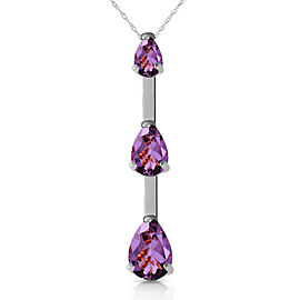 1.71 CTW 14K Solid White Gold Eager For Sensation Amethyst Necklace