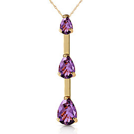 1.71 CTW 14K Solid Gold Never with out Amethyst Necklace