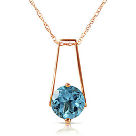 1.45 CTW 14K Solid Rose Gold Lullaby Blue Topaz Necklace