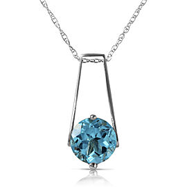 1.45 CTW 14K Solid White Gold Make Your Day Blue Topaz Necklace