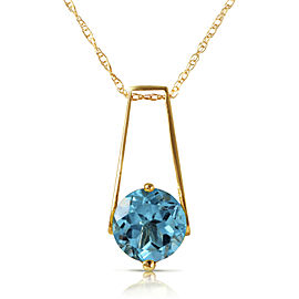 1.45 CTW 14K Solid Gold Love At First Light Blue Topaz Necklace