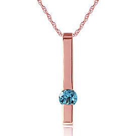 0.25 CTW 14K Solid Rose Gold Blue Topaz Necklace