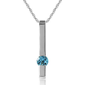 0.25 CTW 14K Solid White Gold Mysterious Ways Blue Topaz Necklace