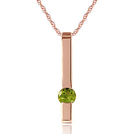 0.25 CTW 14K Solid Rose Gold Bar Peridot Necklace