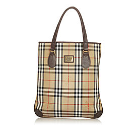 Burberry Haymarket Check Canvas Tote Bag