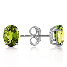 1.8 CTW 14K Solid White Gold Fabulous Time Peridot Earrings